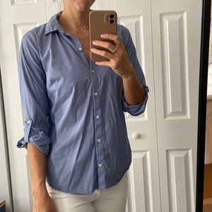 Blue pin stripe button down